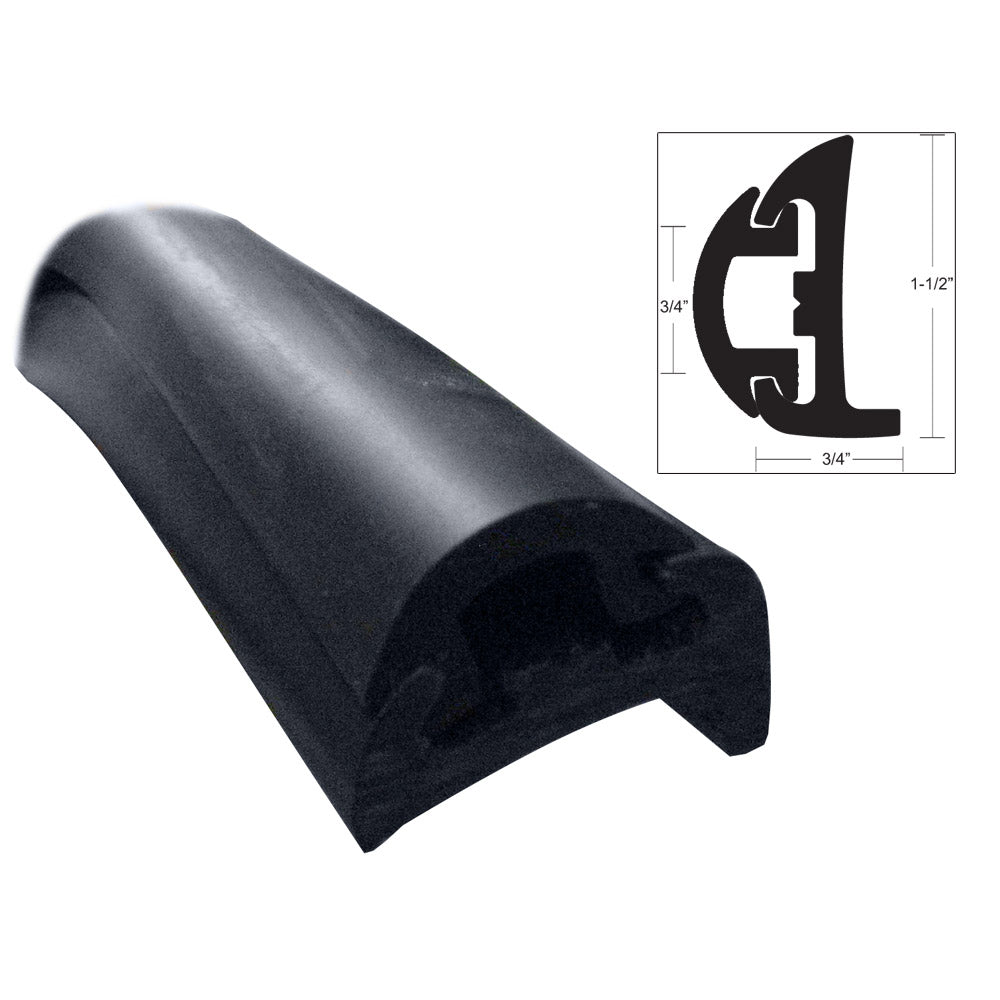 TACO Semi-Rigid Rub Rail Kit - Black w/Black Insert - 50' [V11